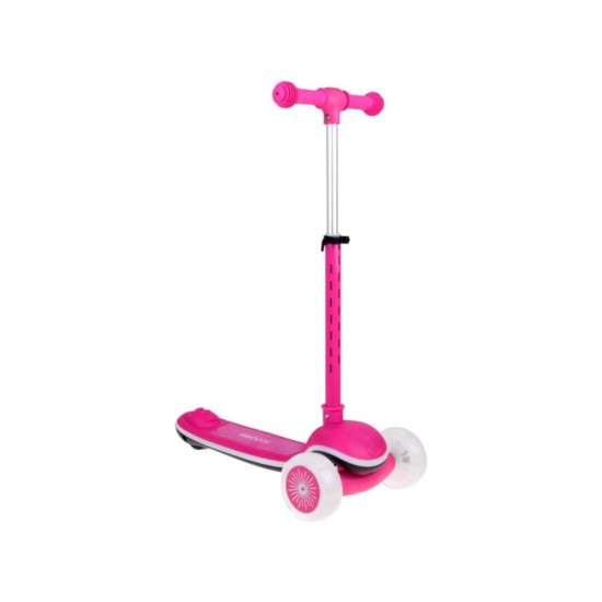 JOKO Skladacia Detská kolobežka SCOOTER s LED svetlom a Zvukom - 20 režimov svietenia a 4 hudobné režimy, nosnsoť 30kg, ružová