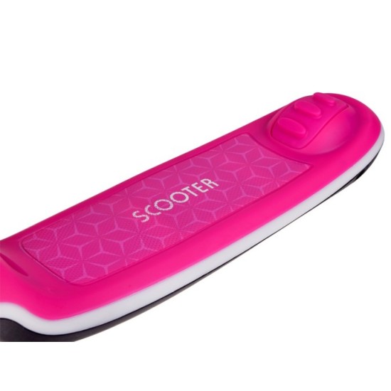 JOKO Skladacia Detská kolobežka SCOOTER s LED svetlom a Zvukom - 20 režimov svietenia a 4 hudobné režimy, nosnsoť 30kg, ružová