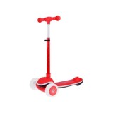 JOKO Skladacia Detská kolobežka SCOOTER s LED svetlom a Zvukom - 20 režimov svietenia a 4 hudobné režimy, nosnsoť 30kg, červená