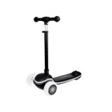 JOKO Skladacia Detská kolobežka SCOOTER s LED svetlom a Zvukom - 20 režimov svietenia a 4 hudobné režimy, nosnsoť 30kg, čierna