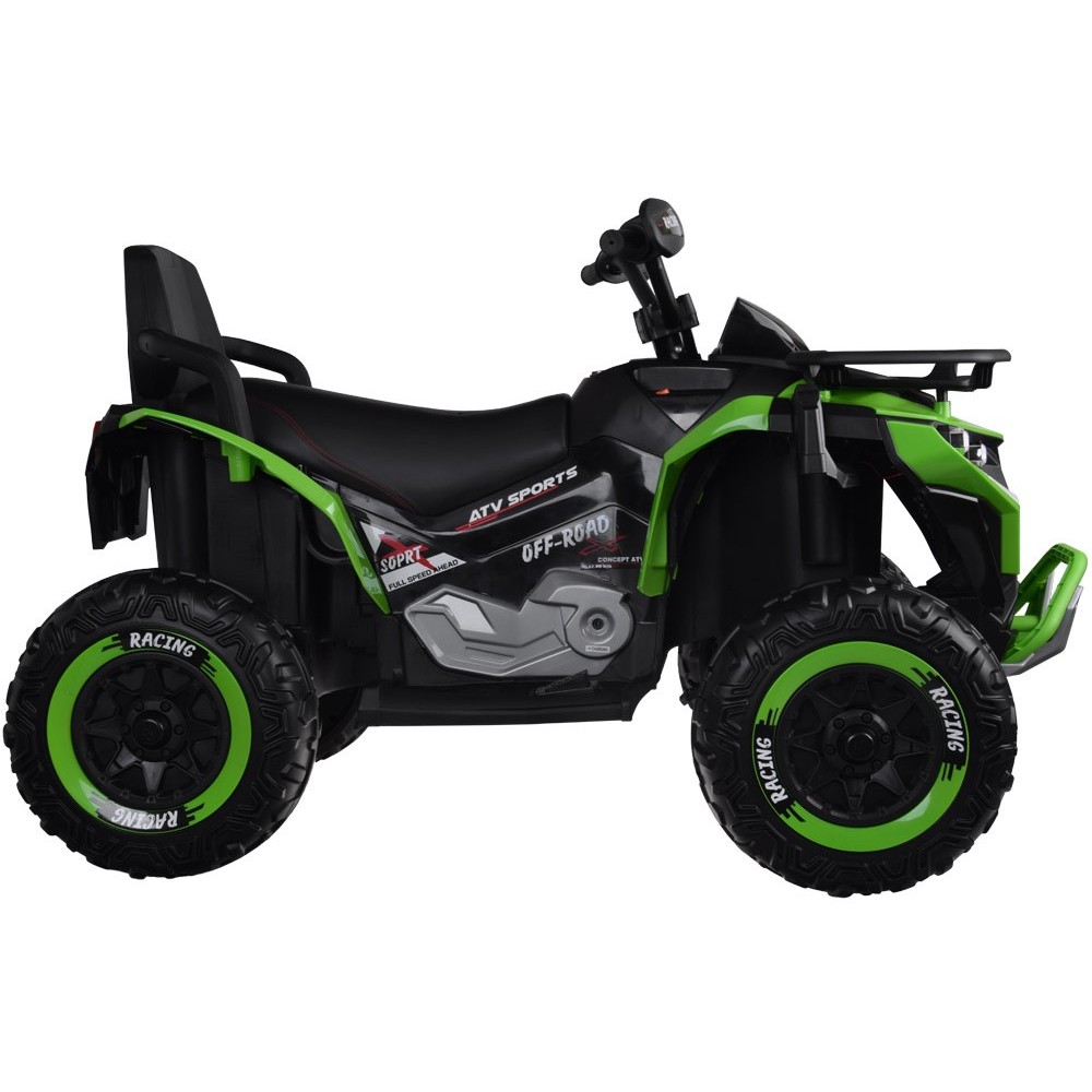 JOKO Elektrická Štvorkolka 4x4, penové kolesá, kožené sedadlo, diaľkové ovládanie, vlajka, zelená