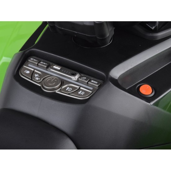 JOKO Elektrická Štvorkolka 4x4, penové kolesá, kožené sedadlo, diaľkové ovládanie, vlajka, zelená