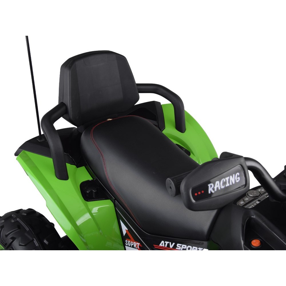 JOKO Elektrická Štvorkolka 4x4, penové kolesá, kožené sedadlo, diaľkové ovládanie, vlajka, zelená