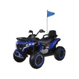 JOKO Elektrická Štvorkolka 4x4, penové kolesá, kožené sedadlo, diaľkové ovládanie, vlajka, modrá