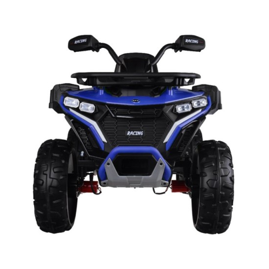 JOKO Elektrická Štvorkolka 4x4, penové kolesá, kožené sedadlo, diaľkové ovládanie, vlajka, modrá