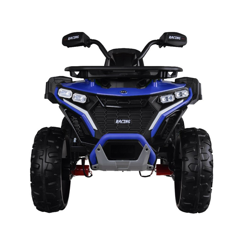 JOKO Elektrická Štvorkolka 4x4, penové kolesá, kožené sedadlo, diaľkové ovládanie, vlajka, modrá