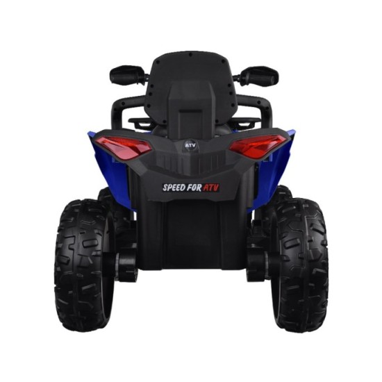 JOKO Elektrická Štvorkolka 4x4, penové kolesá, kožené sedadlo, diaľkové ovládanie, vlajka, modrá