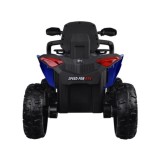 JOKO Elektrická Štvorkolka 4x4, penové kolesá, kožené sedadlo, diaľkové ovládanie, vlajka, modrá