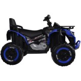 JOKO Elektrická Štvorkolka 4x4, penové kolesá, kožené sedadlo, diaľkové ovládanie, vlajka, modrá