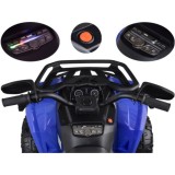 JOKO Elektrická Štvorkolka 4x4, penové kolesá, kožené sedadlo, diaľkové ovládanie, vlajka, modrá