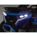 JOKO Elektrická Štvorkolka 4x4, penové kolesá, kožené sedadlo, diaľkové ovládanie, vlajka, modrá