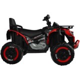 JOKO Elektrická Štvorkolka 4x4, penové kolesá, kožené sedadlo, diaľkové ovládanie, vlajka, červená
