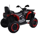 JOKO Elektrická Štvorkolka 4x4, penové kolesá, kožené sedadlo, diaľkové ovládanie, vlajka, červená
