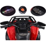 JOKO Elektrická Štvorkolka 4x4, penové kolesá, kožené sedadlo, diaľkové ovládanie, vlajka, červená