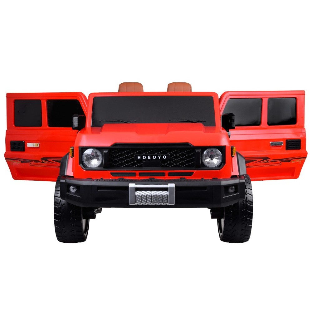 JOKO Veľké Elektrické autíčko Pick Up 4x4 4x100W 24V pre 2 deti, kožené dvojmiestne sedadlo, penové kolesá, brzdový pedál, červe