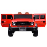 JOKO Veľké Elektrické autíčko Pick Up 4x4 4x100W 24V pre 2 deti, kožené dvojmiestne sedadlo, penové kolesá, brzdový pedál, červe