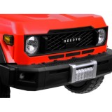 JOKO Veľké Elektrické autíčko Pick Up 4x4 4x100W 24V pre 2 deti, kožené dvojmiestne sedadlo, penové kolesá, brzdový pedál, červe