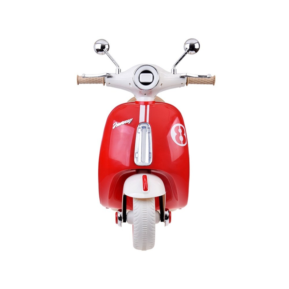 JOKO Elektrická motorka Skúter Retro Vintage, USB, MP3, Diaľkové ovládanie, červená