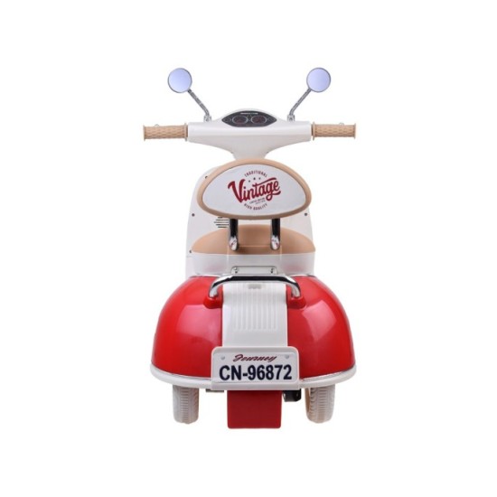 JOKO Elektrická motorka Skúter Retro Vintage, USB, MP3, Diaľkové ovládanie, červená