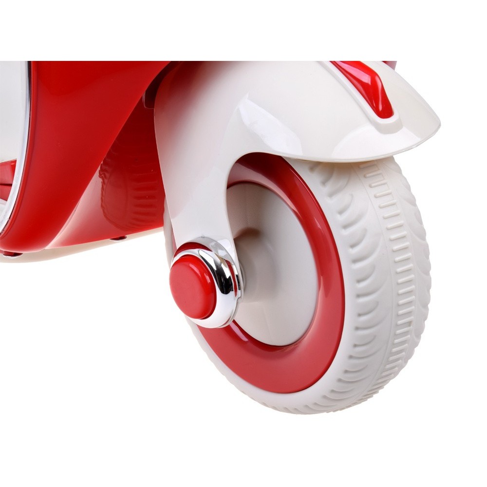 JOKO Elektrická motorka Skúter Retro Vintage, USB, MP3, Diaľkové ovládanie, červená