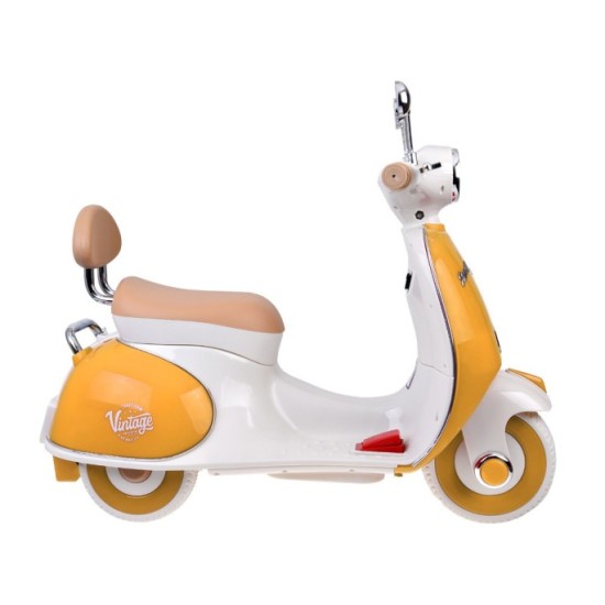 JOKO Elektrická motorka Skúter Retro Vintage, USB, MP3, Diaľkové ovládanie, oranžová
