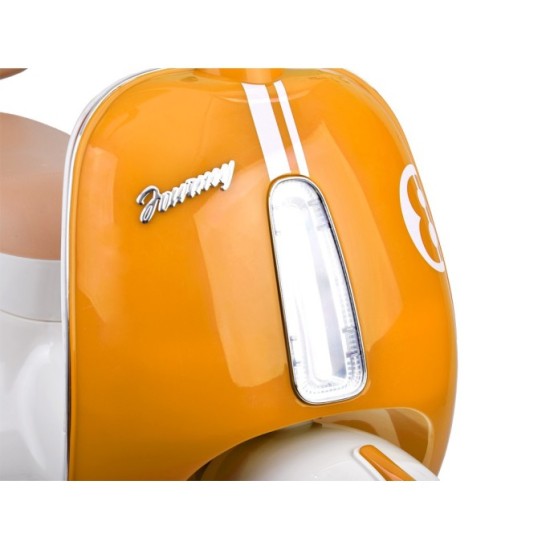 JOKO Elektrická motorka Skúter Retro Vintage, USB, MP3, Diaľkové ovládanie, oranžová