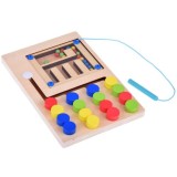 JOKO Montessori Drevené puzzle s guličkami a Magnetyckým perom