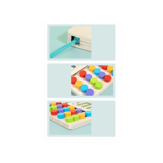 JOKO Montessori Drevené puzzle s guličkami a Magnetyckým perom