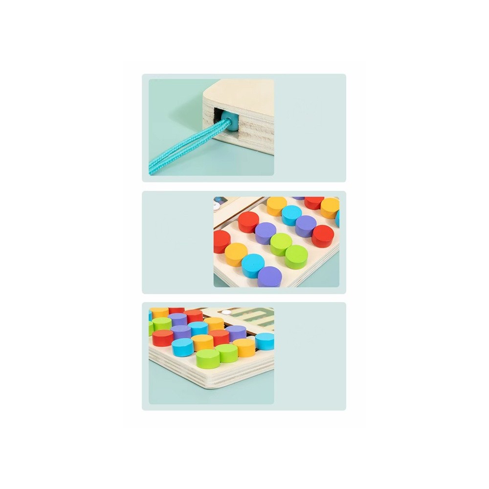 JOKO Montessori Drevené puzzle s guličkami a Magnetyckým perom