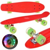 JOKO Detský Skateboard s LED svetlom, nosnosť 50kg, červený