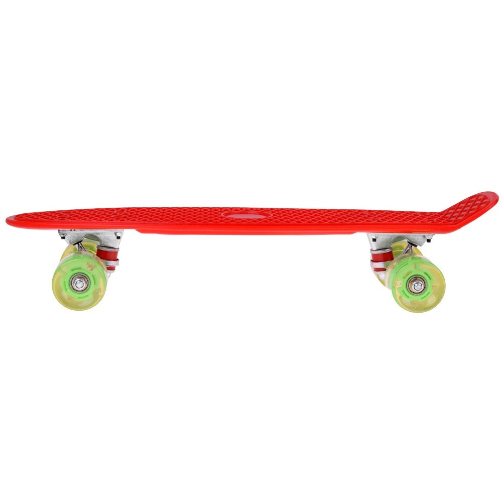 JOKO Detský Skateboard s LED svetlom, nosnosť 50kg, červený