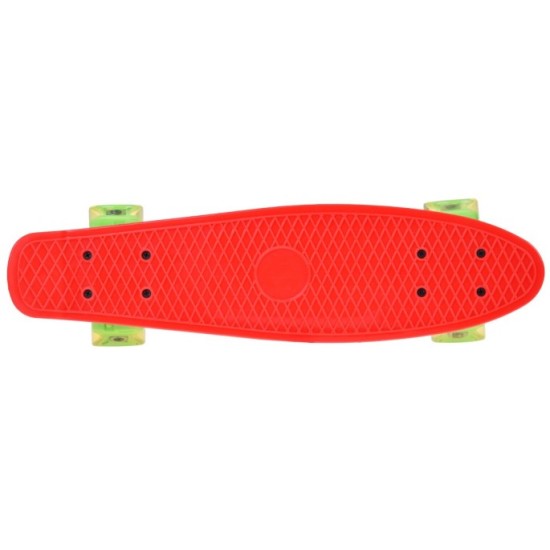 JOKO Detský Skateboard s LED svetlom, nosnosť 50kg, červený