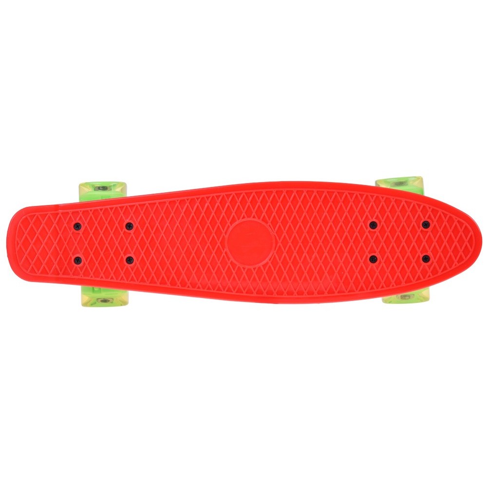 JOKO Detský Skateboard s LED svetlom, nosnosť 50kg, červený