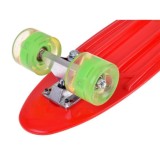 JOKO Detský Skateboard s LED svetlom, nosnosť 50kg, červený