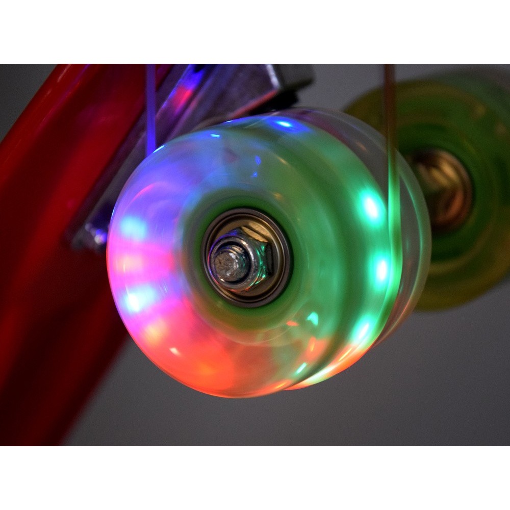 JOKO Detský Skateboard s LED svetlom, nosnosť 50kg, červený
