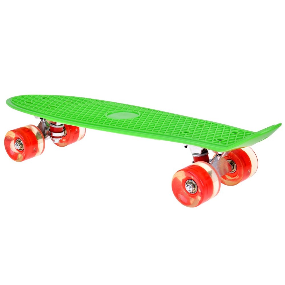 JOKO Detský Skateboard s LED svetlom, nosnosť 50kg, zelený