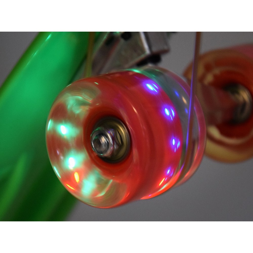 JOKO Detský Skateboard s LED svetlom, nosnosť 50kg, zelený