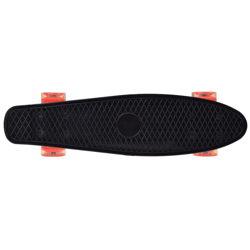 JOKO Detský Skateboard s LED svetlom, nosnosť 50kg, čierny