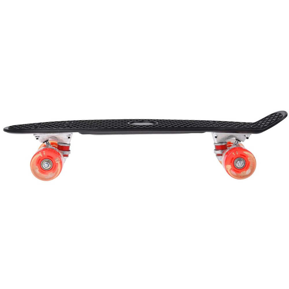 JOKO Detský Skateboard s LED svetlom, nosnosť 50kg, čierny