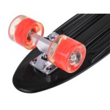 JOKO Detský Skateboard s LED svetlom, nosnosť 50kg, čierny