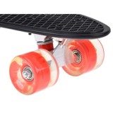JOKO Detský Skateboard s LED svetlom, nosnosť 50kg, čierny