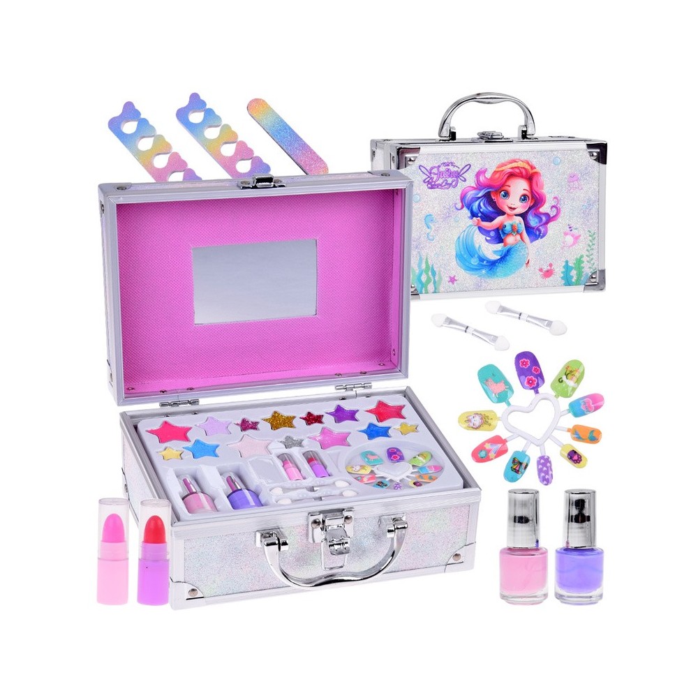 JOKO Detská Make Up sada Morská Panna v Kufríku + Umelé Nechty