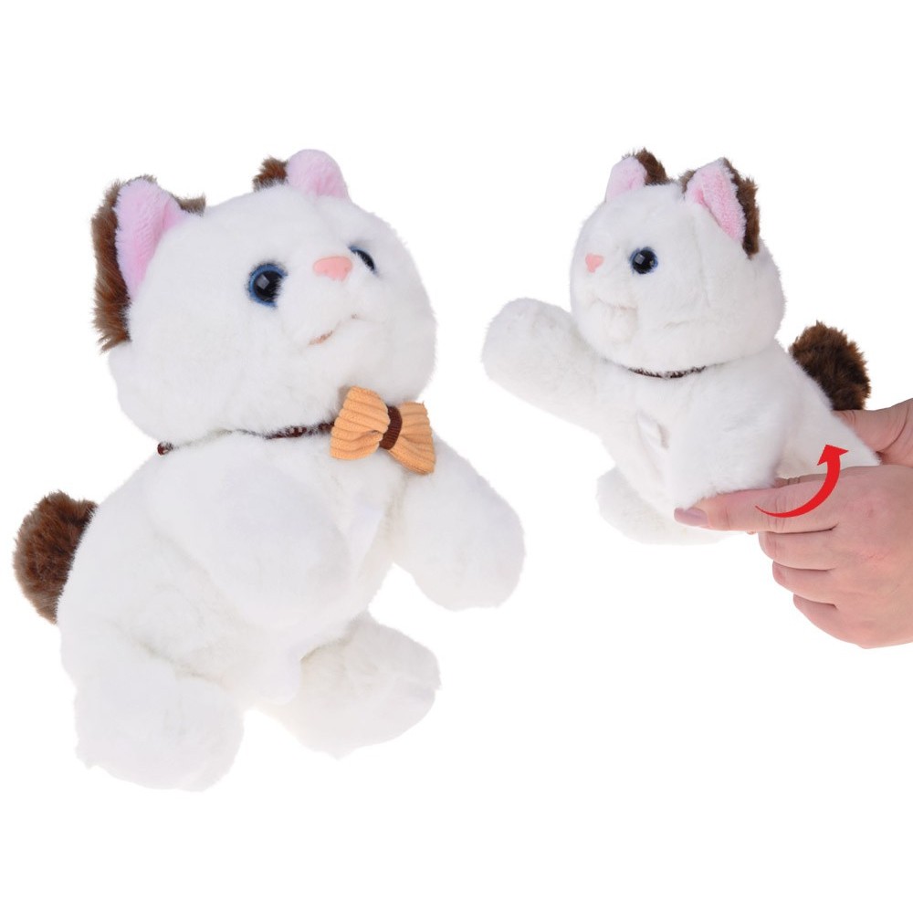 JOKO Plyšové Mačiatko so zvukom Tlkot Srdca+ Batoh na nosenie mačiatka a fľaša, biele