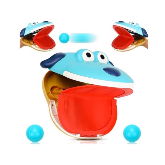 JOKO Športová hra Chyť loptu do Lapača - papule psíka + 4 loptičky, modrá