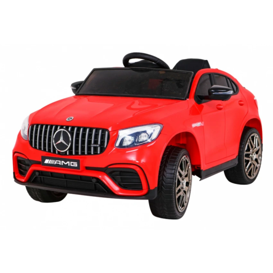 JOKO Elektrické autíčko Mercedes Benz GLC63S 4x4, penové kolesá, kožené sedadlo, červené