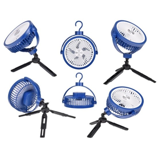 JOKO Tichý Bezdrôtový Stolový ventilátor 20cm, 360° chladenie, 3 režimy chladenia, modrý