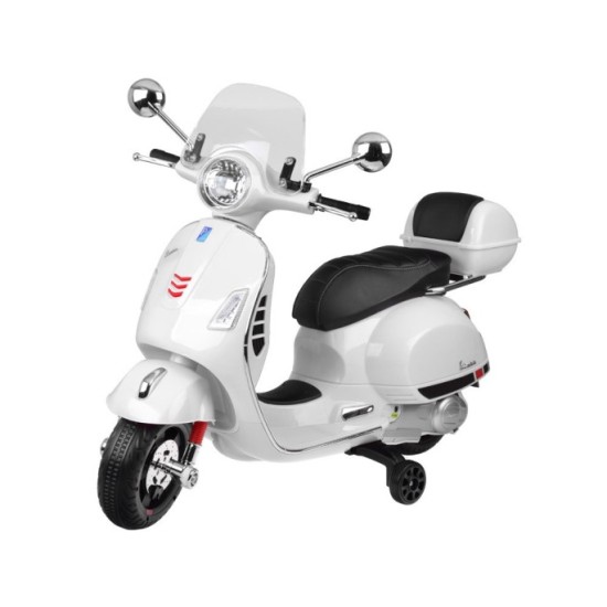 JOKO Elektrická motorka Skúter Vespa GTS, kožené sedadlo, biela