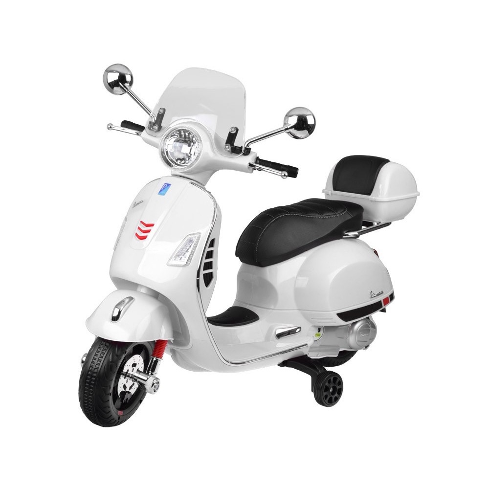 JOKO Elektrická motorka Skúter Vespa GTS, kožené sedadlo, biela