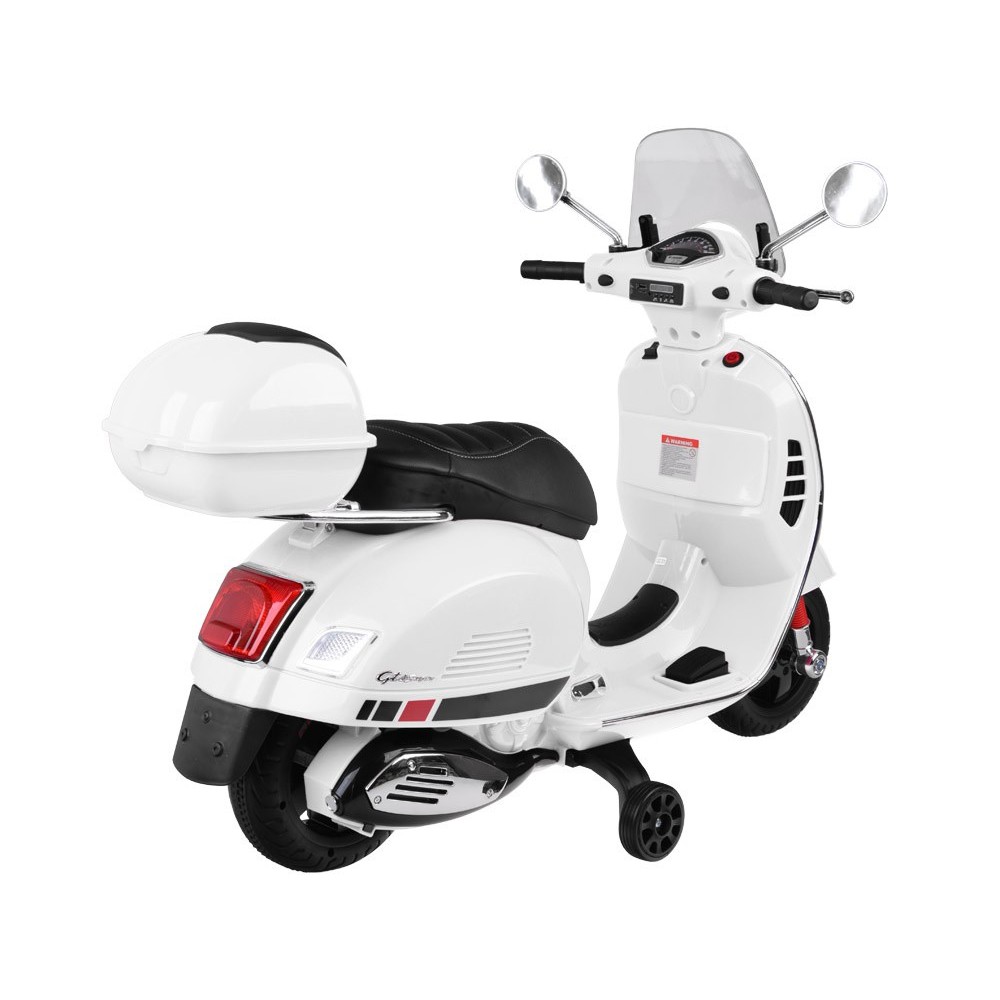 JOKO Elektrická motorka Skúter Vespa GTS, kožené sedadlo, biela