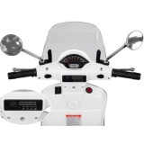 JOKO Elektrická motorka Skúter Vespa GTS, kožené sedadlo, biela